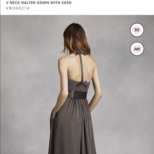 Black Vera wang halter bridesmaid dress with sash